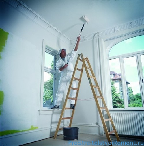 Как правильно окрасить потолок? 
